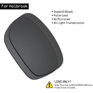 Smartvlt Gepolariseerde Zonnebril Vervanging Lenzen Voor Oakley Holbrook - Stealth Zwart