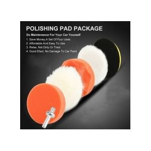 6Pcs Auto Polijsten Pad Spons Wol Polijstschijf 3 &quot;/4&quot; Waxen Spons Auto Styling Polijsten Disc met Backplate Boor Adapter