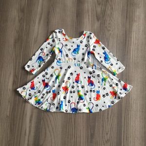 Girlymax Baby Meisjes Kleding Meisje Herfst Jurk Meisjes Tie Dye Kat Jurk