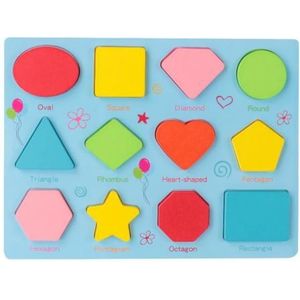 Kleurrijke Aantal Alfabet Vorm Houten Puzzel Pairing Board Onderwijs Kinderen Speelgoed