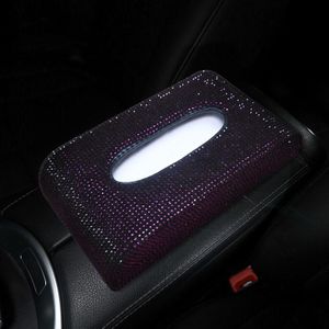 Luxe Strass Tissue Doos Houder Voor Auto Paper Case Servethouder Volledige Diamond Bling Bling Auto Accessoires Voor Meisjes Vrouwen