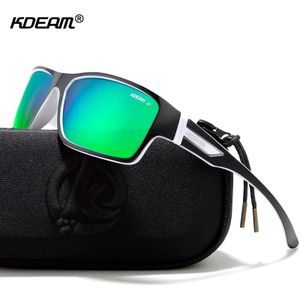 KDEAM Outdoor Gepolariseerde Zonnebril Bril Mannen Zonnebril 100% UV Rits Case Inbegrepen Sportbrillen KD510