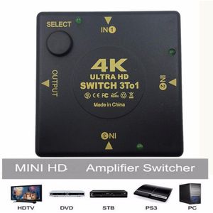 4K * 2K 3D Mini 3 Port Hdmi-Compatibel Schakelaar 1.4b 4K Switcher Splitter 1080P 3 In 1 Out Poort Hub Voor Dvd Hdtv Xbox PS3 PS4