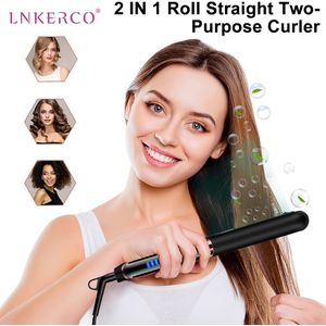 Lnkerco Snelle Warmte 2 In 1 Hair Flat Iron Stijltang &amp; Hair Curler Voor Huishoudelijke Haarverzorging/styling Tool