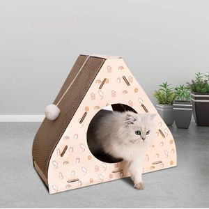 Driehoek Krabpaal Voor Kat Stuff Kartonnen Huis Rascador Para Gato Voor Met Krabpaal Katten Speeltuin Maison Chat