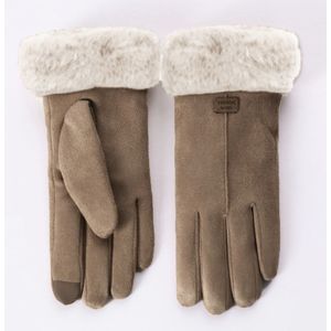 25 # Vrouwen Winter Handschoenen Dames Meisjes Outdoor Warmte Volledige Vinger Gevoerd Rijden Handschoen Dames Suede Pluche Warme Effen Kleur handschoenen