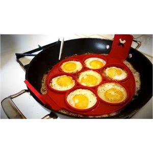 Flip Pannenkoek Ontbijt Maker Creatieve Non Stick Pan Ei Omelet Gereedschappen Siliconen Cakevorm Met Zeven Gaten Ei Tool