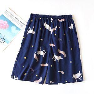 Paar Zomer Zijde Lounge Shorts Broek Ancho Verano Suelto Pijama Mujer Femme Pyjama Satijnen Slaap Slijtage Mannelijke Strand Pantalones Mannen