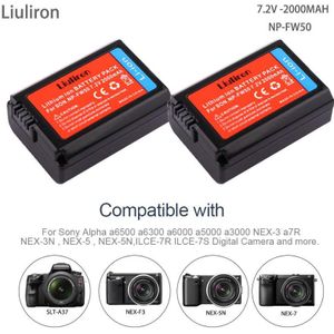 2000mAh bateria NP-FW50 NP FW50 Camera Battery + LCD USB Dual Charger for Sony Alpha a6500 a6300 a6000 a5000 a3000 NEX-3 a7R