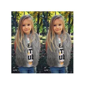 Peuter Baby Meisje Faux Fur Winter Warme Jassen Meisjes Vest Mouwloze Dikke Jas Uitloper Casual Kleding Mode Jassen