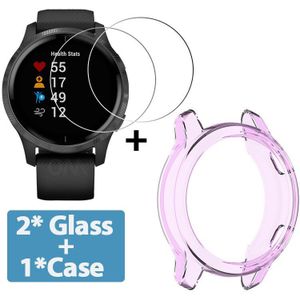 2 + 1 Protector Case + Screen Protector Voor Garmin Venu Smart Watch Soft Tpu Beschermhoes Shell Gehard Glas Film