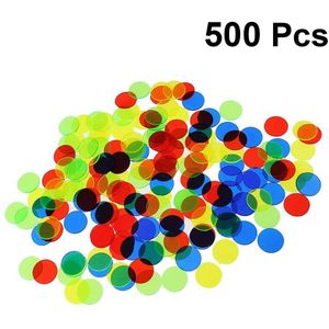 500Pcs 15Mm Count Bingo Chips Bingo Spel Kaarten Plastic Bingo Markers Voor Carnaval Bingo Games (Willekeurige Kleur)