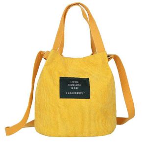 Vrouwen Mini Corduroy Schoudertas Vrouwelijke Kleine Canvas Handtas Bakken Dames Toevallige Vintage Portemonnee Doek Emmer Pouch Voor meisje