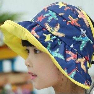 Voor Kinderen 4-8 Jaar Zomer Uv Grote Dakranden Zon hoeden Dubbelzijdig Wearable Verstelbare Hoofd Size Meisjes Lege Strand hoed