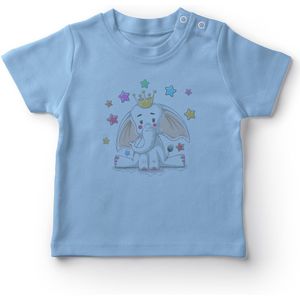 Angemiel Beby Sterren İçindeki Olifant Baby Boy T-shirt Blauw