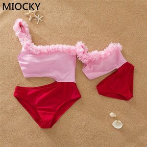 Familie Bijpassende Outfits Look Zomer Mom Meisjes Baby Bloem Badpak Bikini Moeder En Dochter Badmode Mama Me Kleren E0201