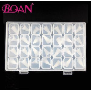 Bqan 28 Stks/doos Dual-Ended Nail Art Puntjes Pen Vervangbare Wax Hoofd Kralen Rhinestones Gems Picker Wax Hoofd Nail gereedschap
