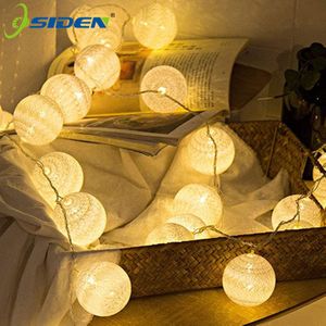 5M 20LED Katoen Bal Guirlande String Light Wedding Party Kerst Thuis Outdoor Decoratie Guirlande Lamp Snaren Eu Plug