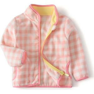 Springen Meter 2-8T Plaid Kleding Lange Mouw Roze Meisjes Lente Winter Kids Meisjes Jassen