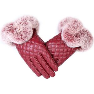 Elegante Vrouwen Lamsleren Handschoenen Herfst En Winter Thermische Trendy Vrouwelijke Handschoen