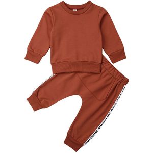 Peuter Baby Boy Kleding Set 2 STUKS Kinderen Tops Sweatshirts T-shirts + Lange Broek Trainingspak Outfits Katoenen Kleding set