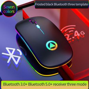 Bluetooth Mouse Silent Mause Rechargeable 2.4G Wireless Mouse Ergonomic RGB Mini Mouse USB Optical Mice For PC laptop Desktop