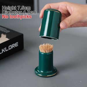 Nordic Chinese Tandenstoker, Wattenstaafje Doos Handgemaakte Keramische Ambachten Wit Groen Home Restaurant Hotel Decoratie Tandenstoker Box