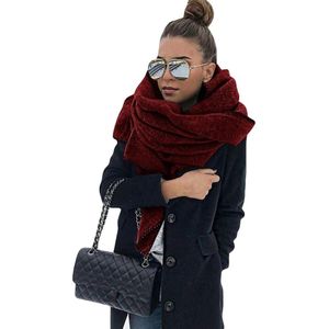 200Cm Herfst Winter Sjaal Vrouwen Effen Kleur Fleece Sjaal Warme Sjaal Outdoor Hals Wrap Outdoor Winddicht Zachte Sjaal Accessoire