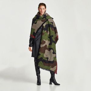 Westerse stijl klassieke camouflage luipaard print imitatie kasjmier sjaal herfst en winter verdikte warme sjaal