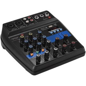 Draagbare 4 Kanalen Usb Mini Sound Mixing Console O Mixer Versterker Bluetooth 48V Phantom Power Voor Karaoke Ktv Wedstrijd party