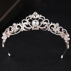 Strass Kroon Voor Vrouwen Tiara Haar Accessoires Haarband Bruids Hoofdtooi Rose Goud Kleur Hoofdband Bruiloft Hoofd Sieraden Party