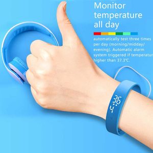 Temperatuur Meten Smart Armband Koorts Monitor Gezondheid Fitness Smart Horloge Led Display Digitale Horloge Voor Mannen Vrouwen Kids