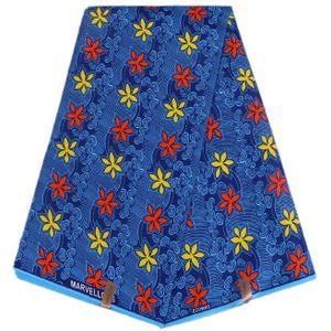 Blauw Serie Gedrukt Decoratieve Afrikaanse Ankara Wax Stof Pure Polyester Ademend Echte Wax Stof Materiaal Voor Diy Naaien Doek