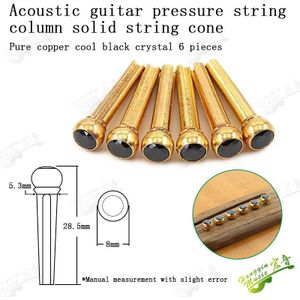 6 Pcs Koper Gitaar Bridge Pins Bridge Pin Voor Akoestische Gitaar Met Parel Shell Messing Cirkel Gitaar Accessoires