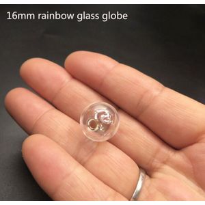 16mm Kleurrijke Regenboog Mini Kralen Globe Glas Bubble Ronde bal 3mm Gat Diy Hollow Glas Orbs Flacon Hangers Bevindingen 50 stks