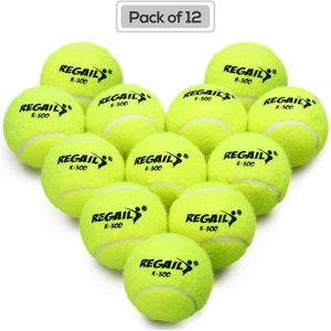 12Pcs Drukloze Tennis Ballen Met Mesh Tas Tennisbal Rubber Bounce Training Praktijk Tennis Ballen Huisdier Speelgoed