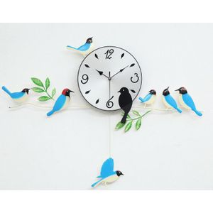 de wandklok woondecoratie quartz klokken schilderen horloge morden vogels unieke ambachtelijke keer sweep