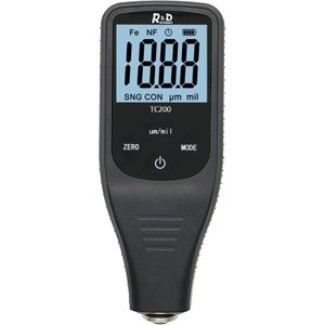 R &amp; D TC200 Laagdiktemeter 0.1um/0-1500 Auto Verf Laagdikte Tester Meten Fe/Nfe Russische Handleiding Verf Tool Grijs