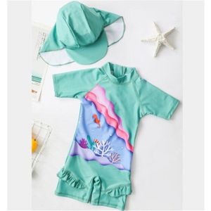 2 Stuks Animal Badpak Peuter Baby Kids Jongen Gedrukt Korte Mouwen Badmode Surfen Beachwear Zon Bescherming Kinderen Badpak