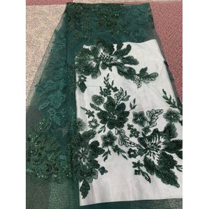 Best Selling Afrikaanse Tule Kant Stof Bloem Borduurwerk Zwitserse Voile Nigeriaanse Kant Stof Kralen Voor Bridal