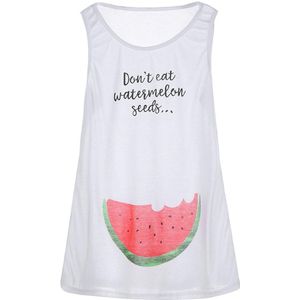 Zwangerschapskleding Zomer Zwangere Vrouwen Vest O-hals Mouwloze Grappig Niet Eten Watermeloen Zaad Print T-shirt Zwangere Vrouwen