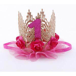 Meisje Eerste Verjaardag Crown Haarband Glitter Hoofdtooi Party Crown Hoofdband