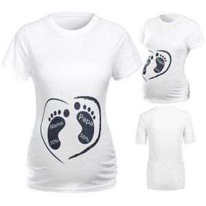 Zwangere Vrouwen Korte Mouwen Cartoon Print Kleine Enkel Shirt T-shirt Zwangere Vrouwen Kleding Hoge Zwangerschap