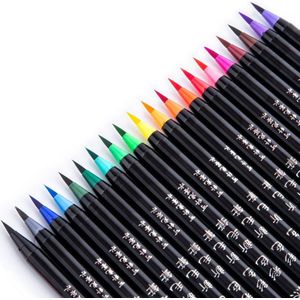 2 Pcs Premium Soft Aquarel Borstel Pen Flexibele Tip Schilderen Borstel Water Pennen voor Kinderen Volwassen Zwarte Houder Kleuring
