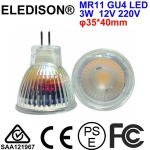 3 W COB LED GU4 Lamp MR11 12 V AC DC 250LM 35mm Diameter Mini Kast Nacht Onder Grond Licht Vervangen 20 W Halogeenlampen