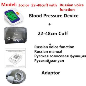 Russische Voice Met Backlight Tonometer Elektrische Digitale Bloeddrukmeter Bp Sphygmomanoter Hartslagmeter Voor Meten