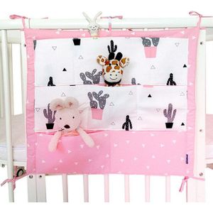 Baby Opknoping Opbergtas Baby Katoen Crib Organizer Pasgeboren Speelgoed Luier Pocket Voor Crib Bedding Set Baby Bed Accessoires PJ-006