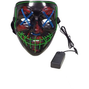 Halloween LED Masker Purge Maskers Verkiezing Mascara Kostuum DJ Party Light Up Maskers Glow In Dark 2 Kleur Splice Masker