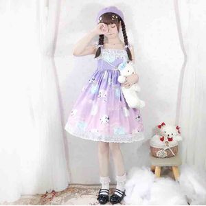 Japanse Lolita Jurk Ster Gradiënt Paars/Navy Jsk Lolita Jurk Vrouwen Zomer Jarretel Lolita Jurk Voor Jeugd Meisjes Plus size