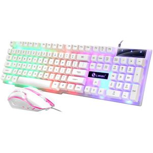 Gamer Toetsenbord En Muis Pc Gaming Keyboard Rgb Backlit Toetsenbord Rubber Keycaps Bedrade Engels Toetsenbord Muis Gamer Gaming Muis